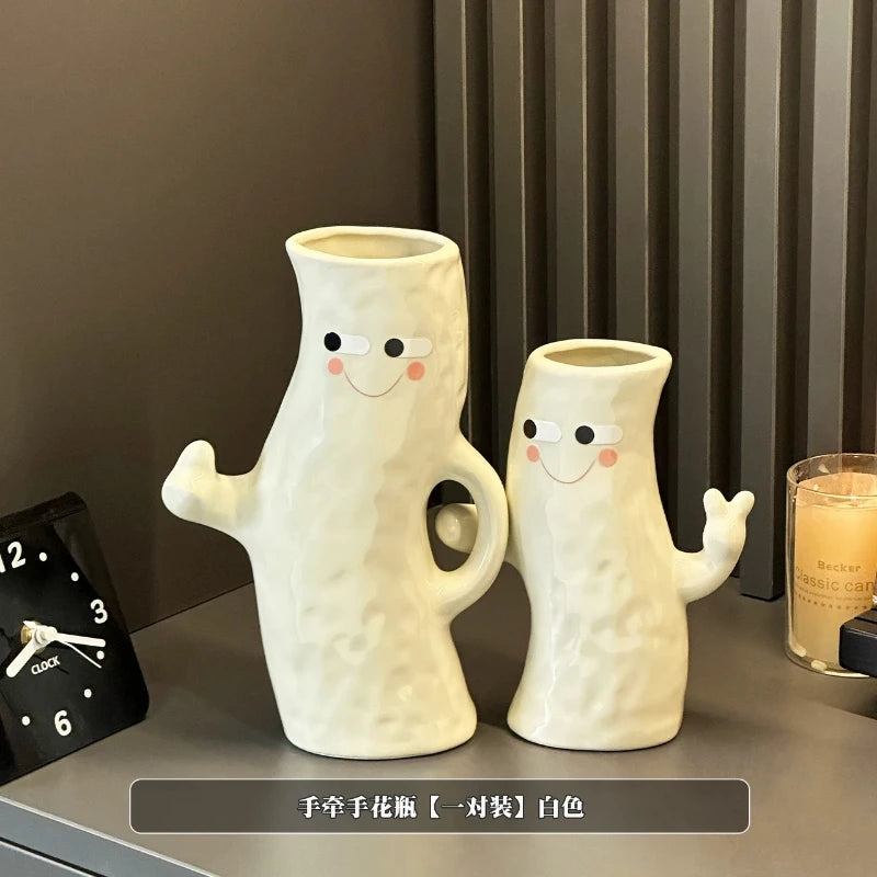 Ceramic Vase with Niche Design for Flower Arrangements - Home Decor Accent