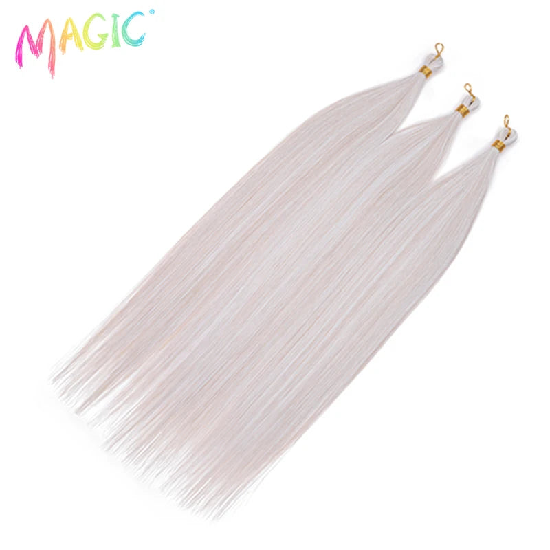 Magic Ariel Straight Ponytail Extensions 28 Inch Synthetic Hair Braids Ombre