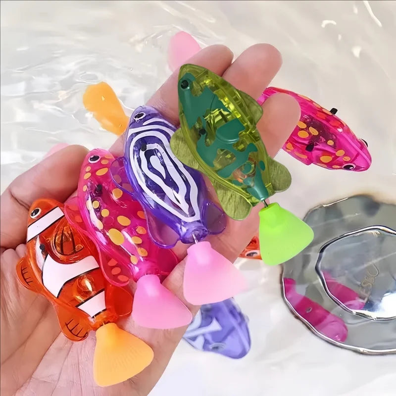 Baby Fish Swimming Toy Light-Up Sensor Water Play Bath Toy - Realistic Clownfish