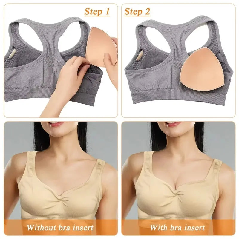 2/20PCS Triangle Silicone Push Up Bra Pads for Women - Invisible Chest Enhancers