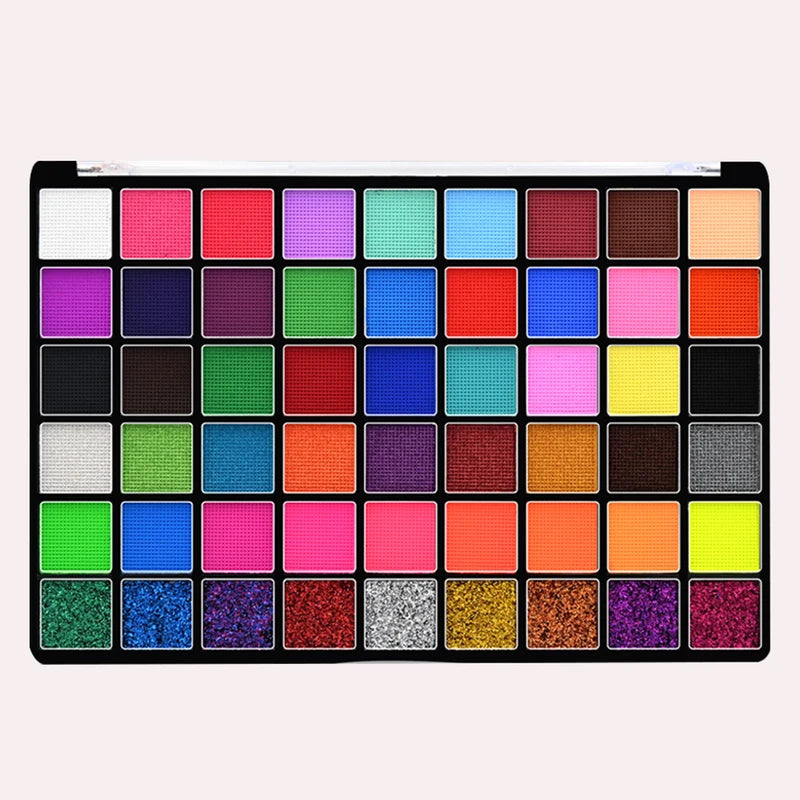 Professional Water-Based Body Face Paint Kit with 54 Colors for Adults - Non-Toxic & Skin Safe