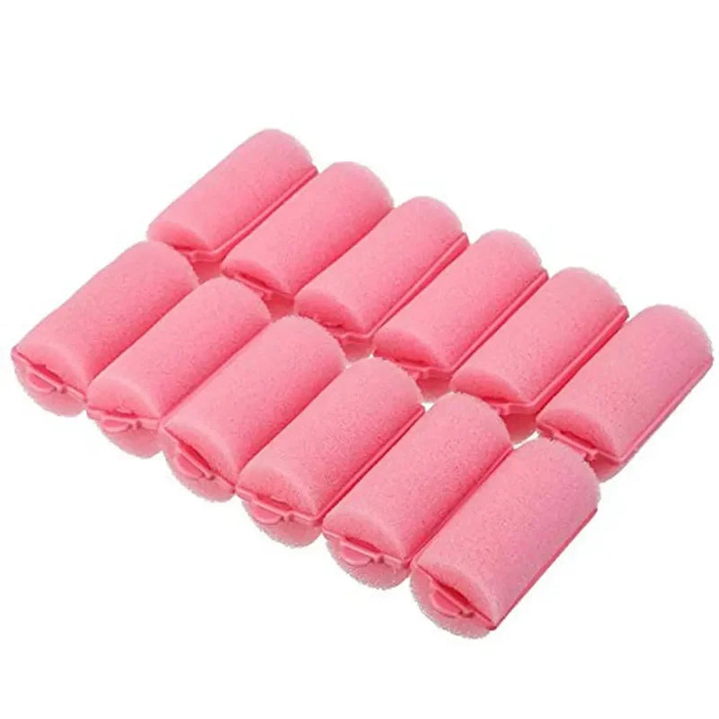 Set of 6-14 Soft Foam Hair Curlers for DIY Styling and Salon Use