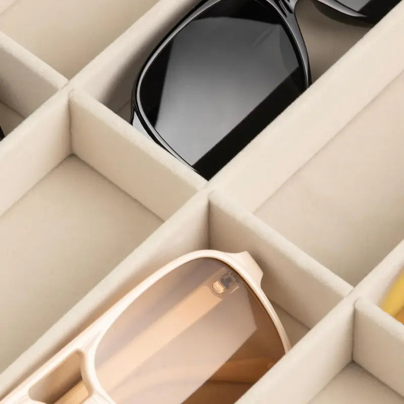 Multi-Compartment Jewelry Organizer Tray for Glasses, Watches & Accessories
