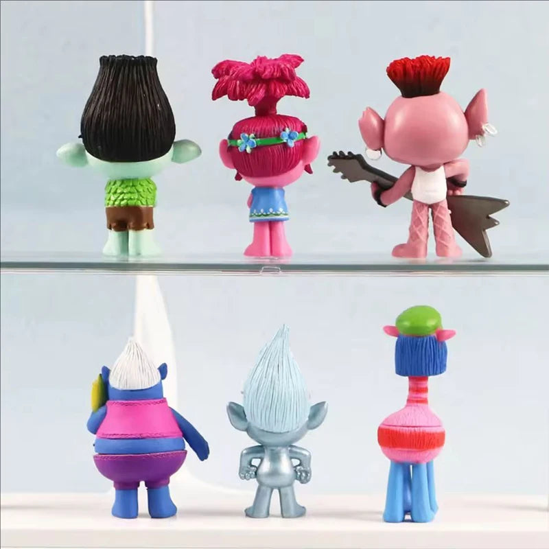 12PCS Trolls Branch Critter Skitter Action Figures Kawaii Anime Toy Set for Kids
