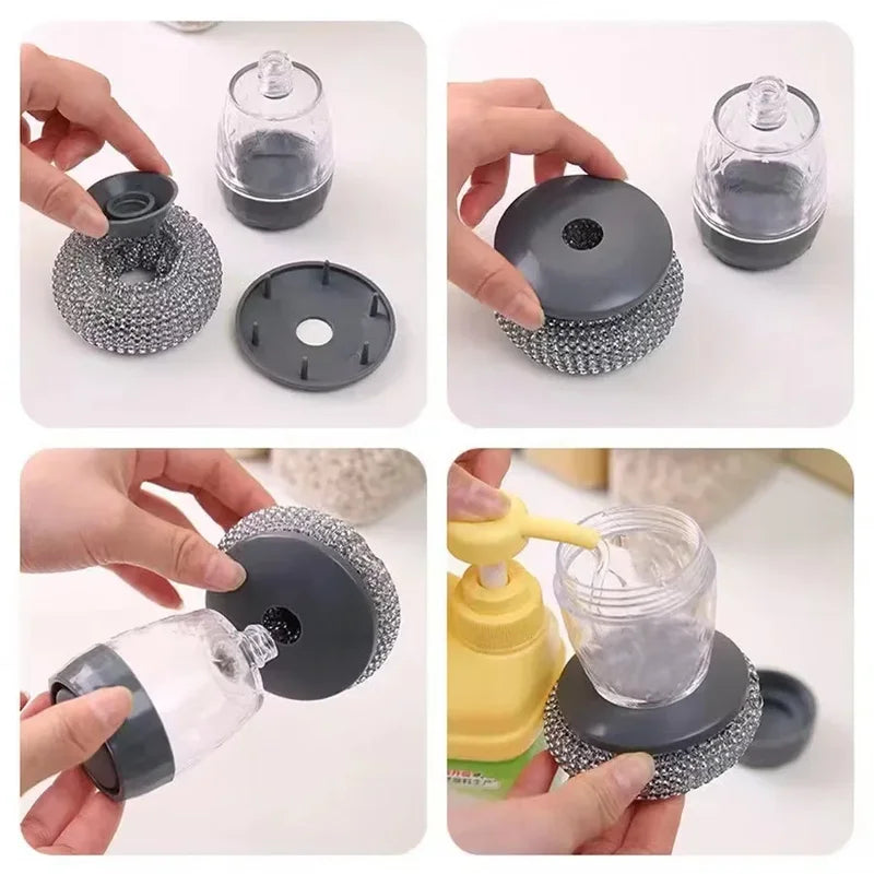 Stainless Steel Scrubber Pack for Kitchen & Bathroom Cleaning - Multiple Colors
