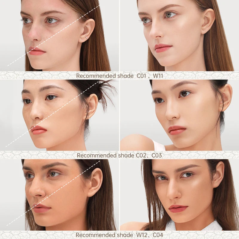 Full Coverage Cushion Foundation for Sensitive Skin - Hydrating Poreless Face Makeup