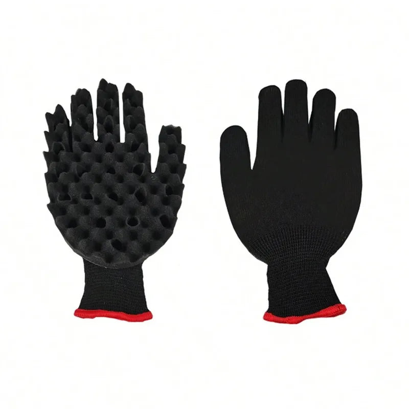 Professional Hair Styling Sponge Gloves for Curly Hair - Hairbrush Tool