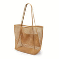 Women's Large Capacity Beach Tote Bag - Durable Polyester, Open Top, Travel & Shopping