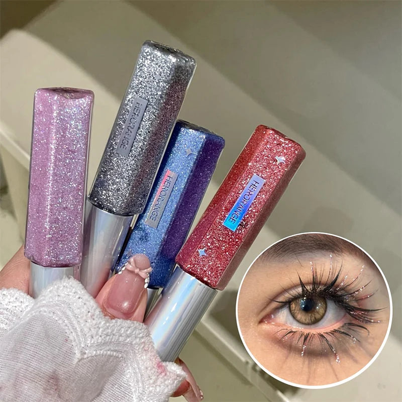Waterproof Lengthening Mascara with Glitter Finish - Smudge-Proof Lash Volumizer