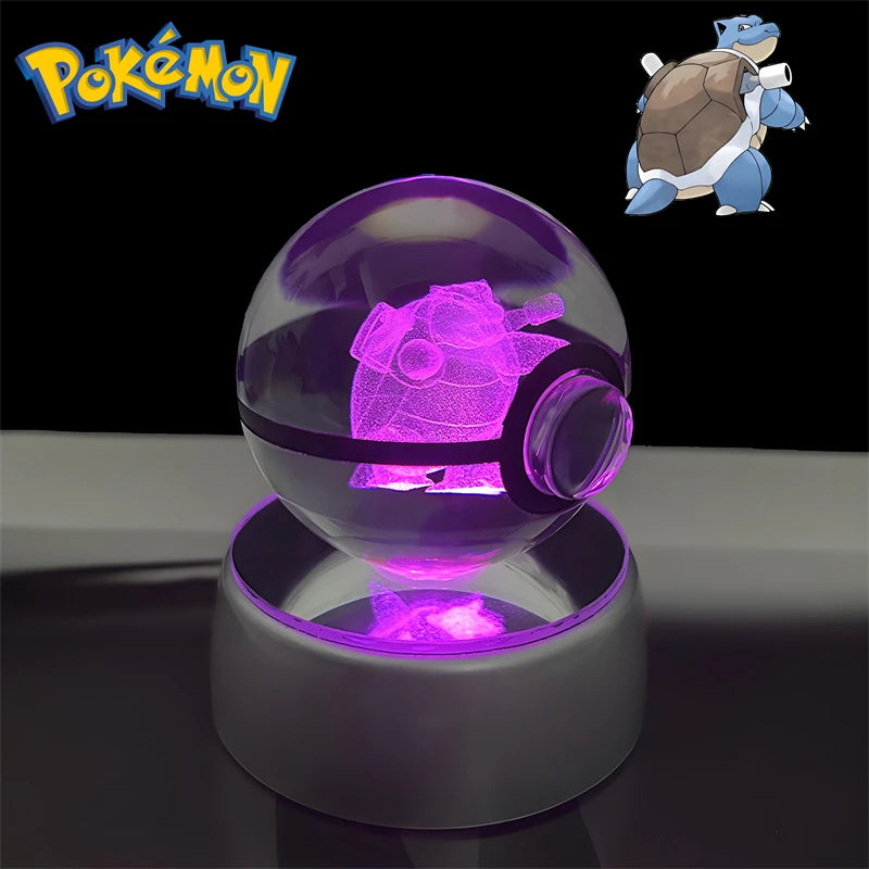 Pokemon 3D Crystal Poke Ball Night Light LED Lamp Toy Figure Set - Multiple Colors