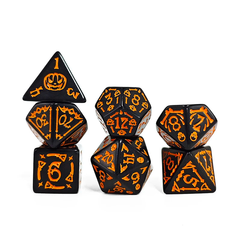 Halloween Dice Set 7pcs for DND RPG Tabletop Games D20 D12 D10 D8 D6 D4 Accessories