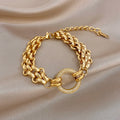 Men's Braided Titanium Steel Chain Bracelet Waterproof Contrast Design Jewelry