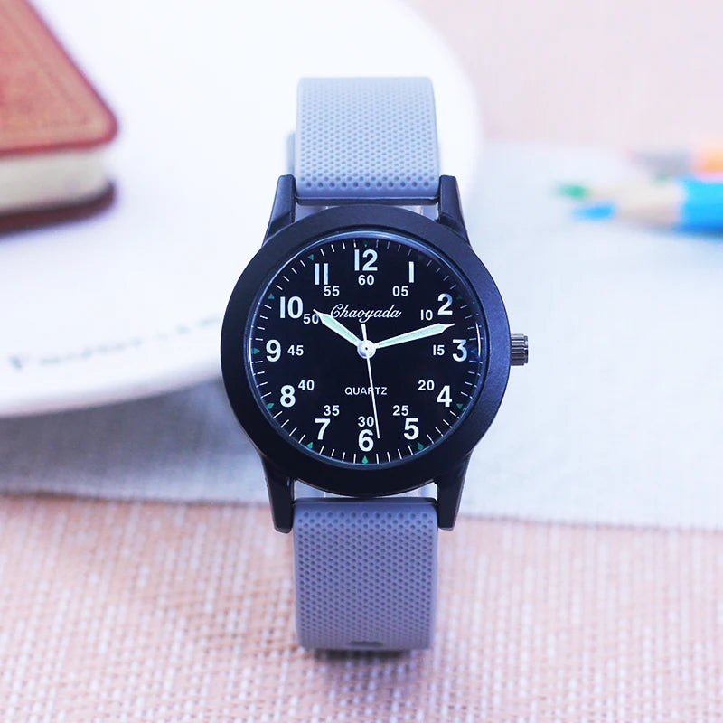 Children's 60-Minute Quartz Exam Watch for Boys Girls with Silicone Strap