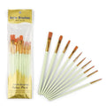 10Pcs Artist Paint Brush Set Nylon Watercolor & Oil Painting Brushes