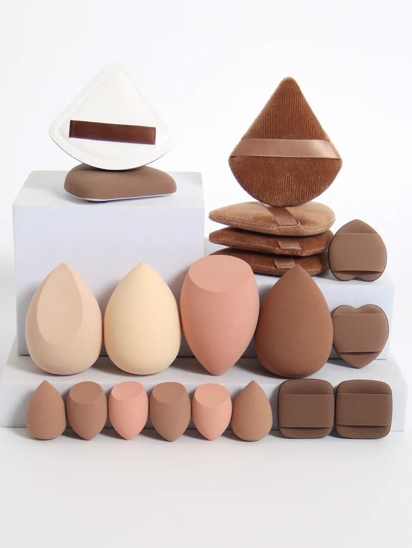 20 Pcs Makeup Sponge and Puff Set for Face Powder and Concealer
