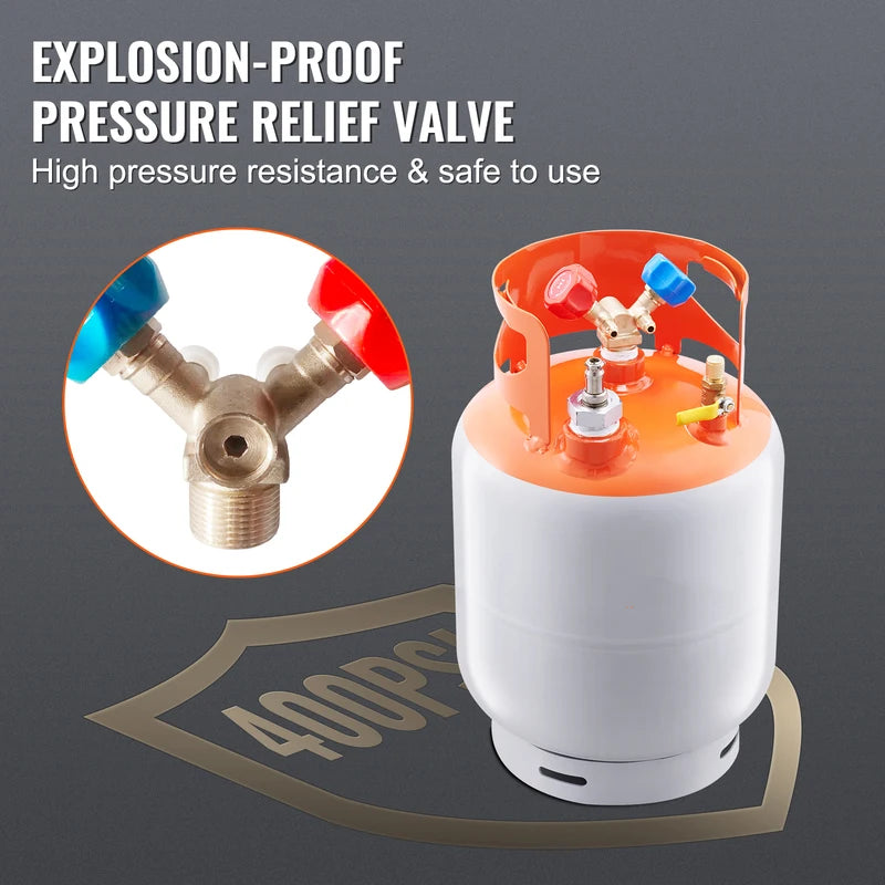 30 lbs Refrigerant Recovery Tank with Float Switch for All Refrigerants HVAC Tool