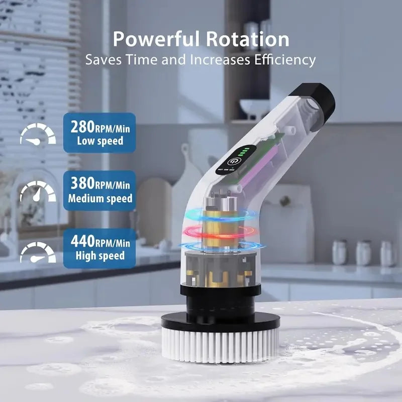 Cordless Electric Spin Cleaning Brush for Kitchen Bathroom Car Multi-Purpose Scrubber