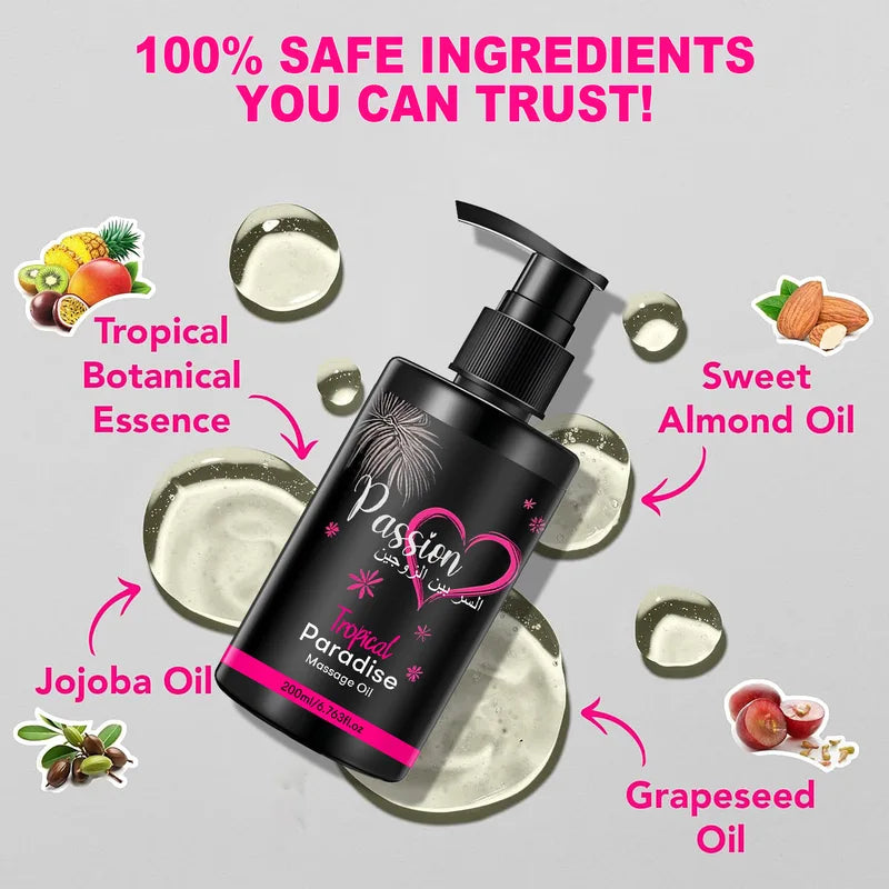 Sensual Body Oil for Couples - Hydrating Massage Oil with Almond & Jojoba