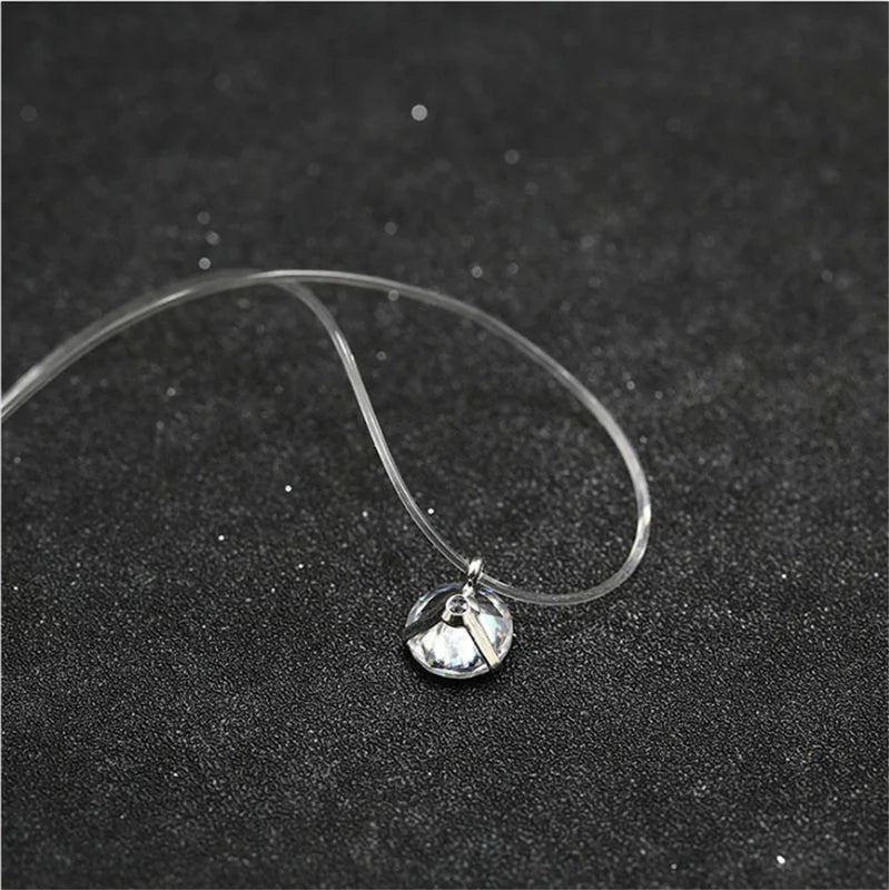 Minimalist Crystal Necklace for Women - Transparent Zircon Choker Jewelry