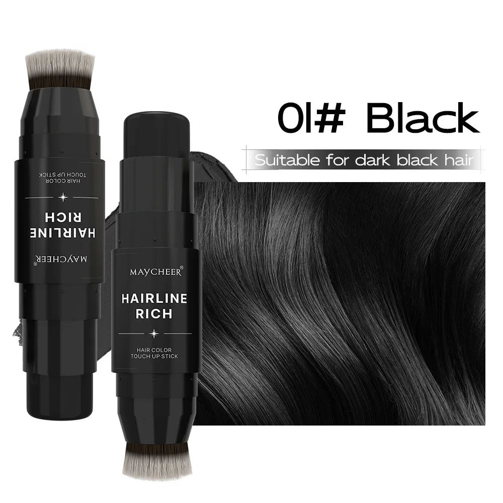 2-in-1 Waterproof Hair Root Touch-Up Pen with Brush - Quick Cover for White & Gray Hair