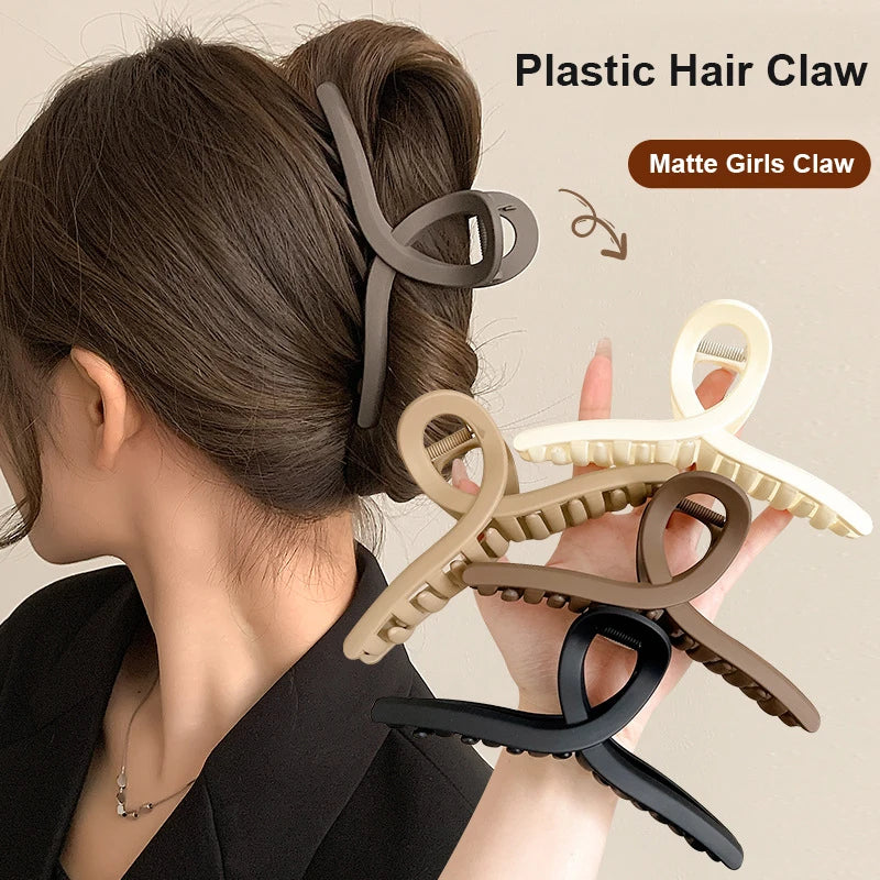 4-Pack Women’s Matte Hair Claw Clips Large Hairgrips Elegant Hair Accessories