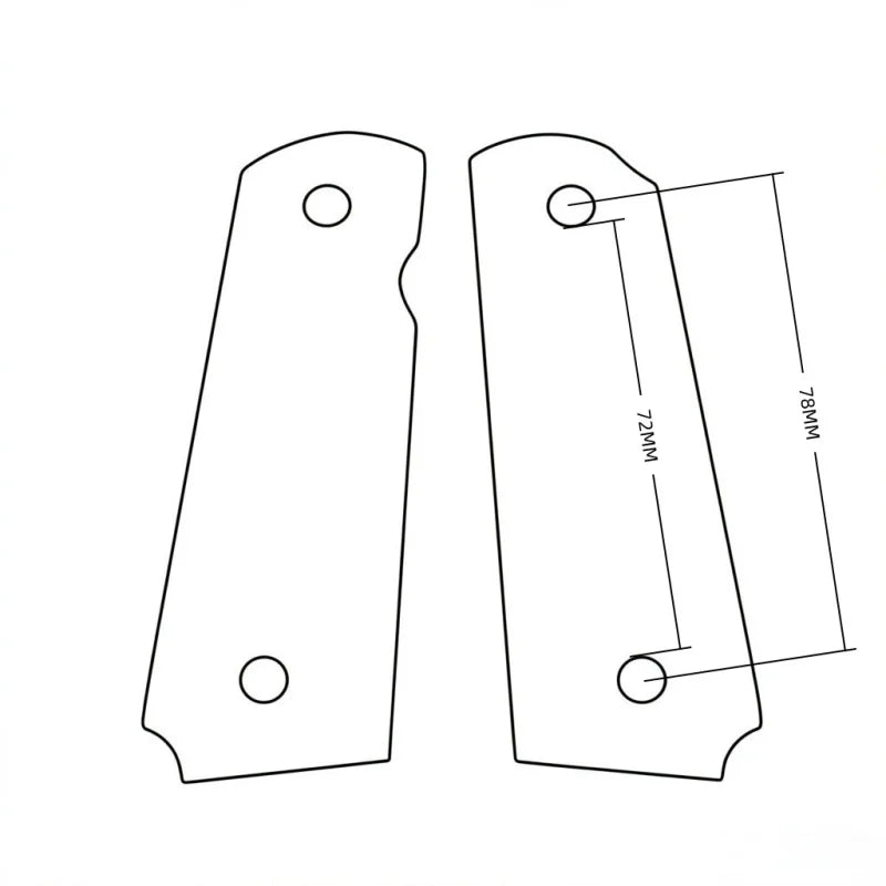 Full Size 1911 Grips Polished White and Black Pearl Pistol Handles Set