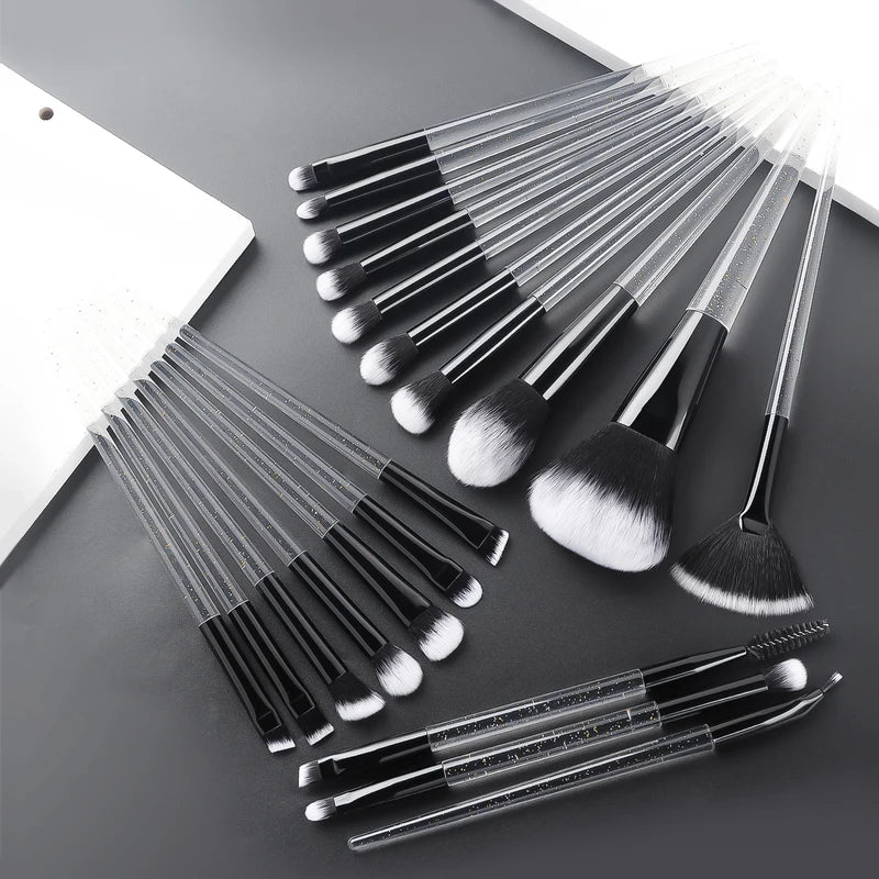 20Pcs Makeup Brush Set with Gradient Handles - Eyeshadow & Contour Tools