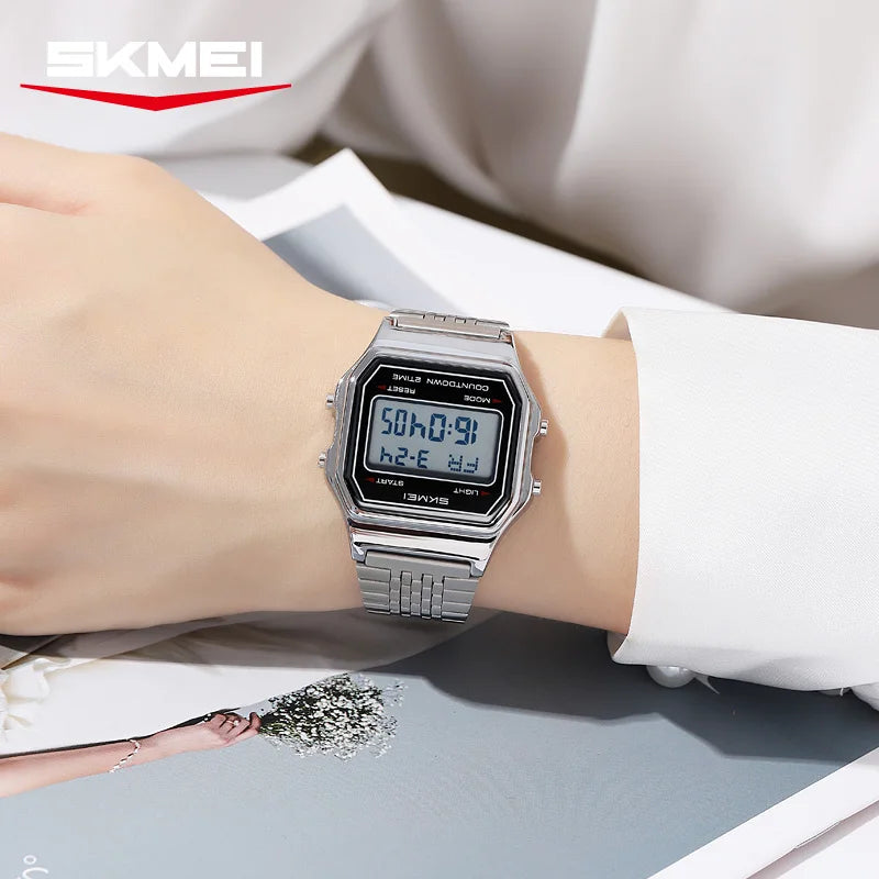 Luxury Men's Digital Watch Waterproof Stainless Steel LED Sport Watch