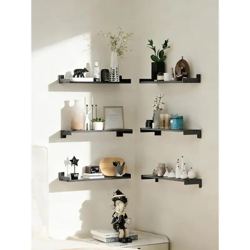 Set of 6 Rustic Wall Floating Shelves for Bathroom Kitchen Living Room
