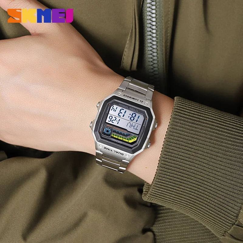 Digital Sport Watch Waterproof Men's LED Countdown Wristwatch - Shockproof