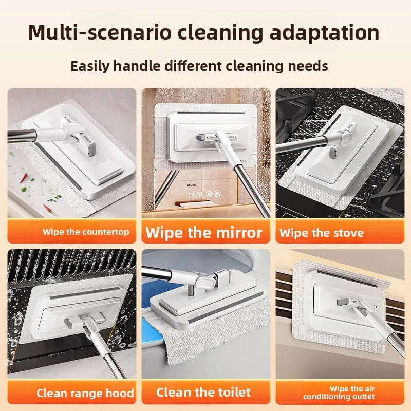 Automatic Flat Mop with Removable Cloth & One-Button Disassembly – Household Cleaning Tool