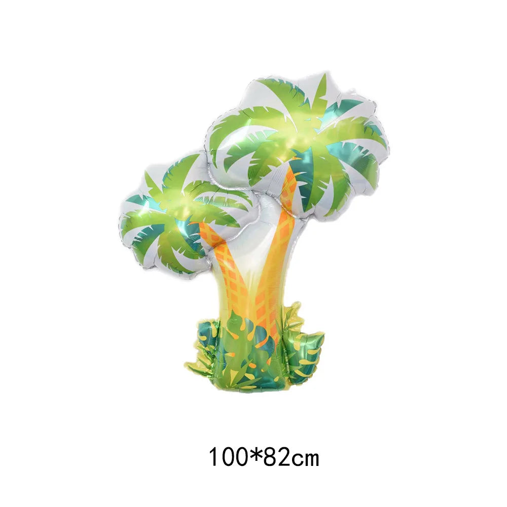 Tropical Palm Tree and Cactus Foil Balloons for Jungle Theme Party - Summer Beach Decor