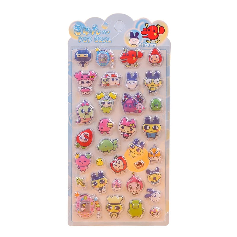 3D Relief Stickers - Cute Cartoon Plush DIY Scrapbook Decor Set