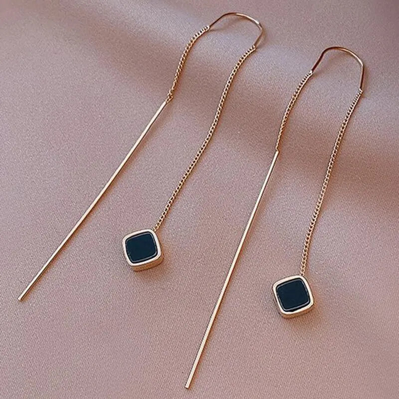 Simple Geometric Square Drop Earrings for Women Gold & Bronze Color Party Jewelry