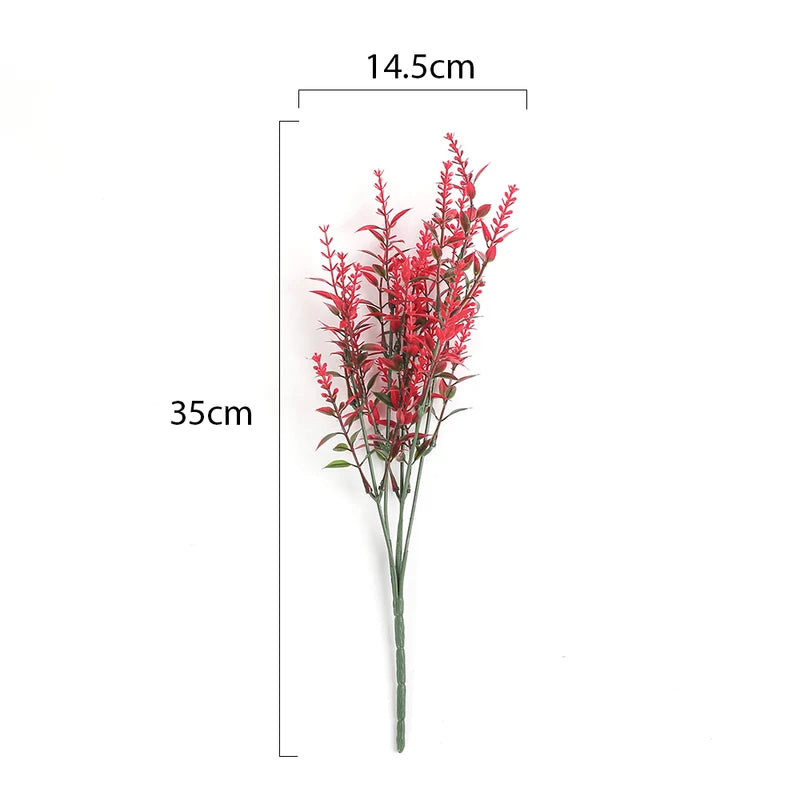 Artificial Lavender Flower Plant Bouquet for Wedding & Home Decor - 35cm