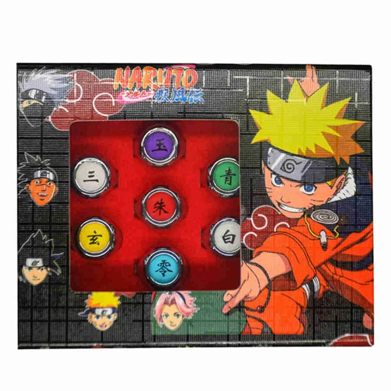 10PCS Anime Akatsuki Itachi Metal Rings Cosplay Accessory Action Figures Gift