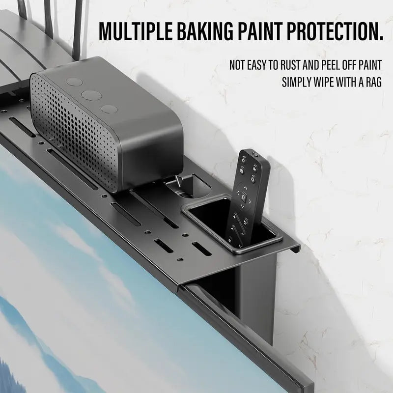 Adjustable TV Top Shelf Monitor Shelf with Storage Boxes for Home & Office