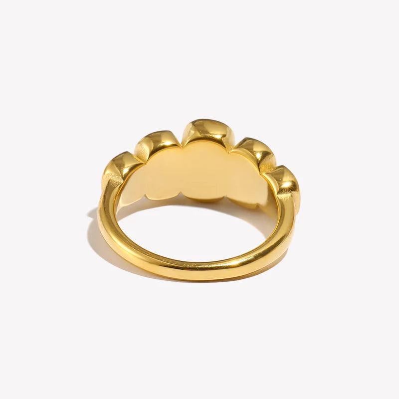 Geometric Zircon Ring 18K Gold Plated Hypoallergenic Jewelry for Women