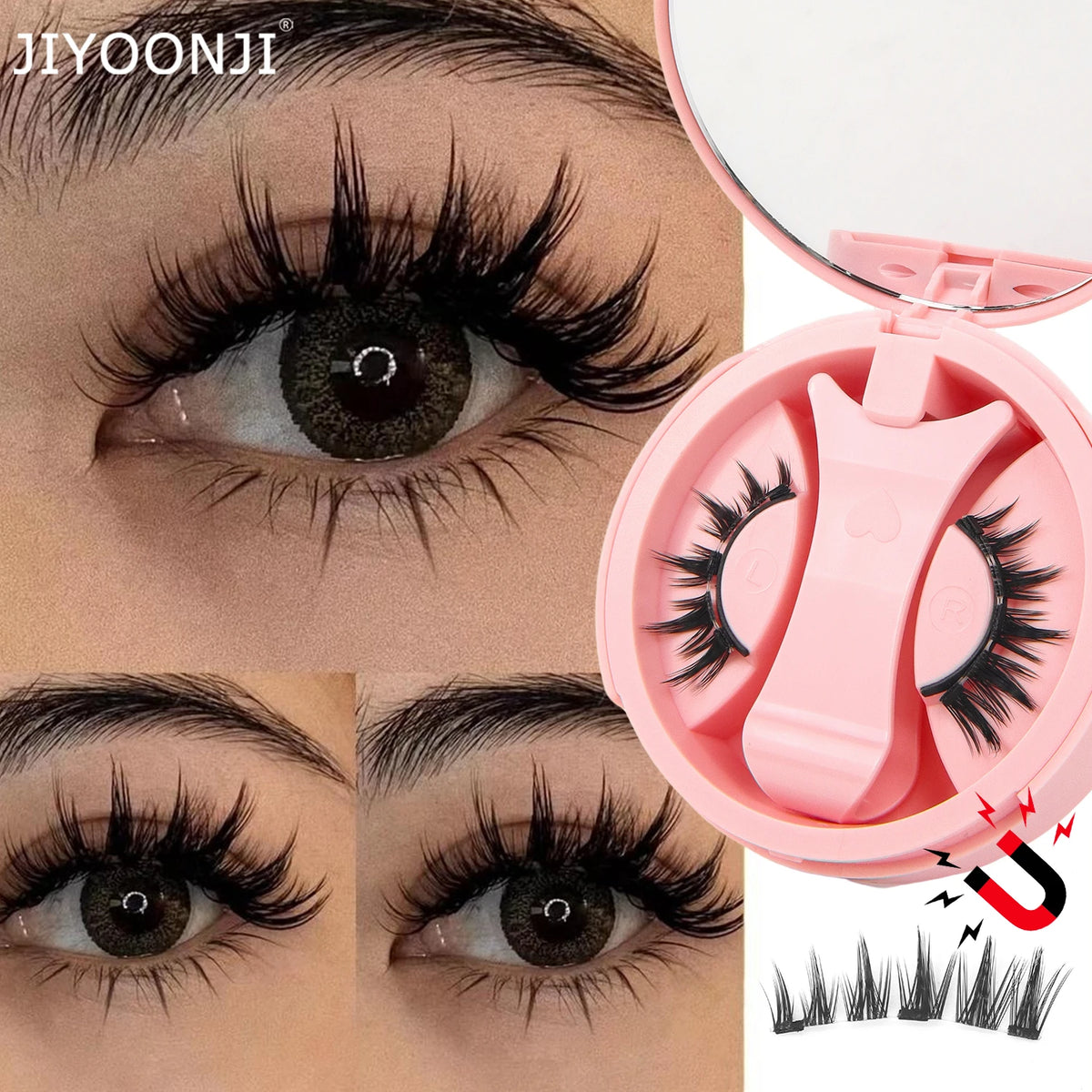 Anime-Style Magnetic False Eyelashes Reusable Waterproof No Glue Natural Design