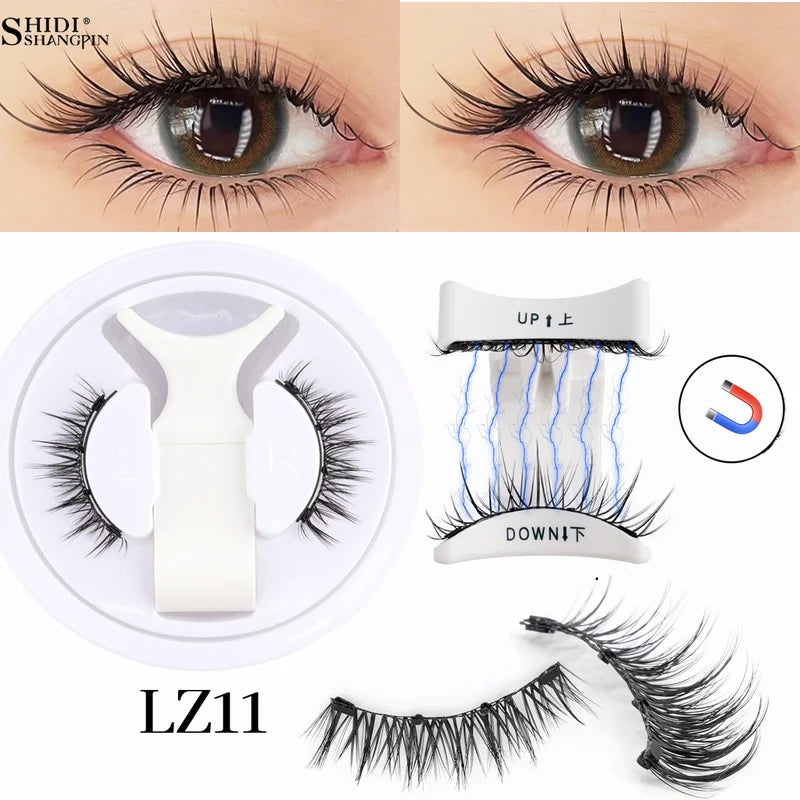 Magnetic False Eyelash Kit - Reusable Fluffy Natural 3D Magnet Band Waterproof