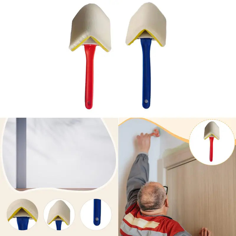 Nylon Corner Paint Brush with Sponge Pad for Edging and Trim Painting