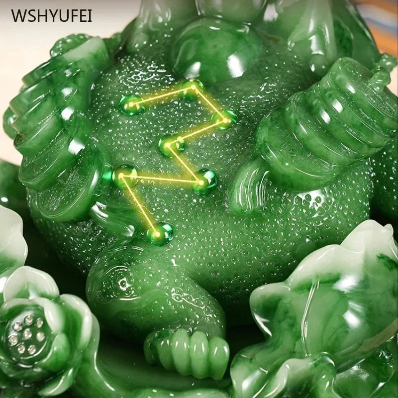 Resin Treasure Golden Toad Sculpture Home Decor Wealth Attracting Ornament