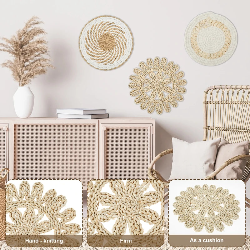 11Pcs Woven Wall Basket Decor Set Handmade Rattan Wall Baskets for Home