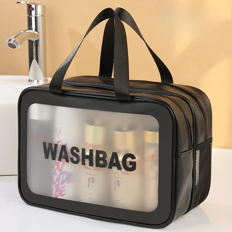 Large Capacity Makeup & Toiletry Travel Bag - Wet Dry Separation Portable Storage