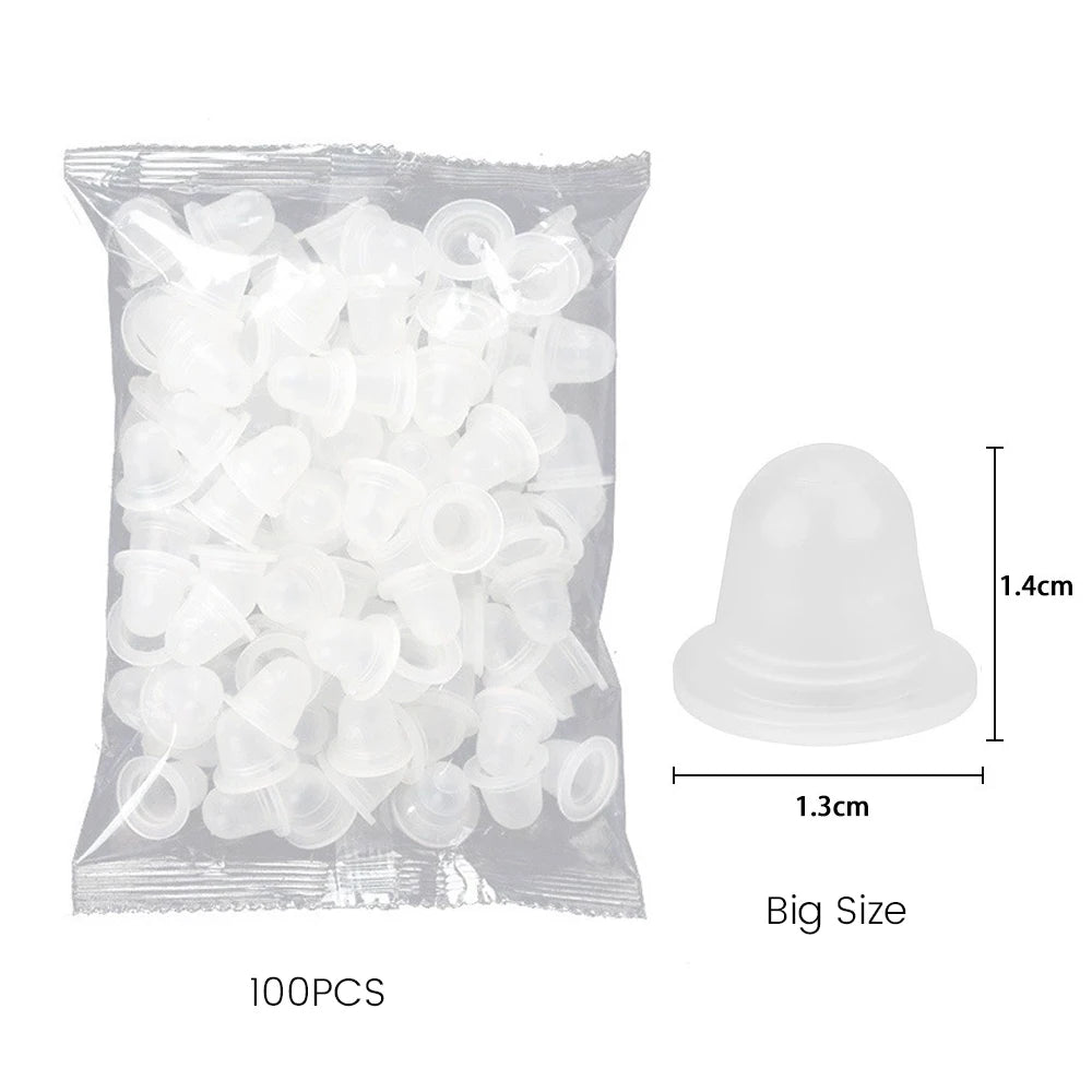 Disposable Silicone Tattoo Ink Cups - Small & Large Size, 100PCS, Multi-Color