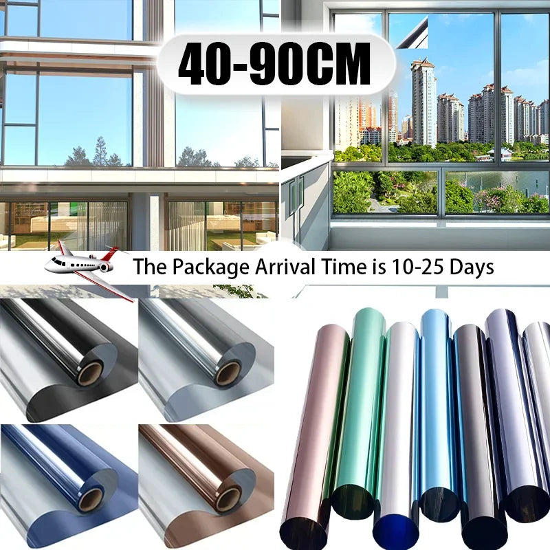 Privacy Window Film Reflective Mirror One Way Car Glass Tint UV Protection Rolls