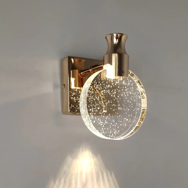 Crystal LED Wall Lamp Mirror Front Light for Bedroom & Bathroom Home Decor