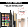 12-Piece Eye & Brow Makeup Set with 40 Shades, Waterproof Liquid Eyeliner, Mascara & Brushes