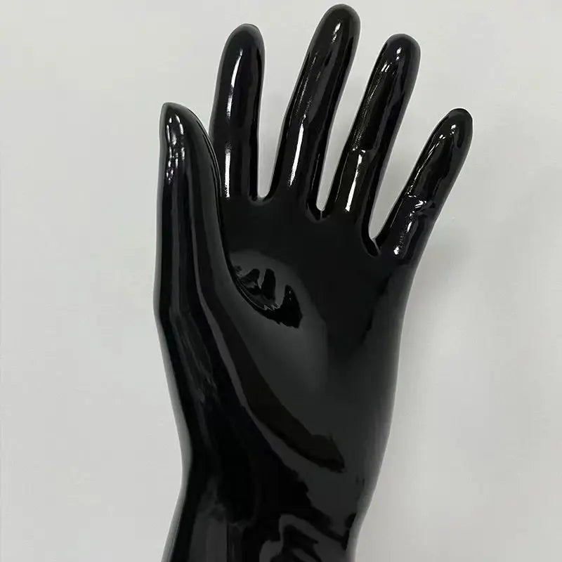 High Elastic Chlorinated Latex Gloves - Black, Multiple Sizes