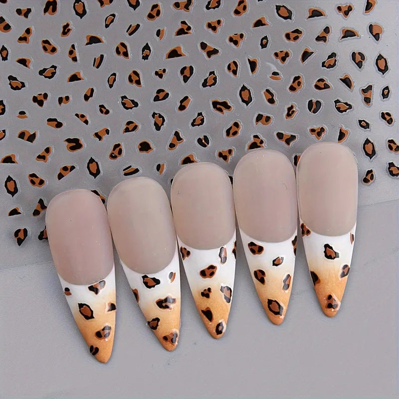 Leopard Print Nail Stickers 3-Pack - Easy DIY Nail Art for Weddings Parties and Gifts